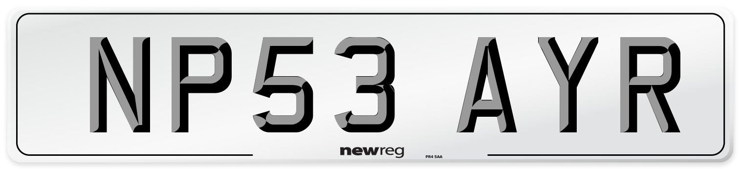 NP53 AYR Number Plate from New Reg